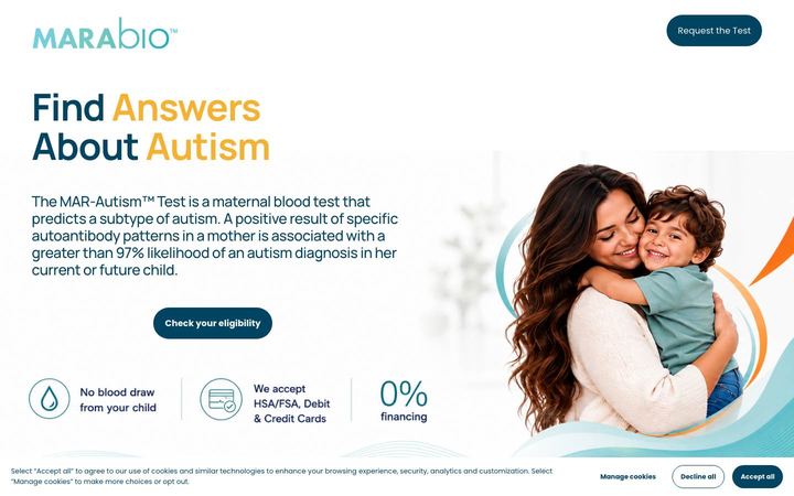 Landing page of MARAbio