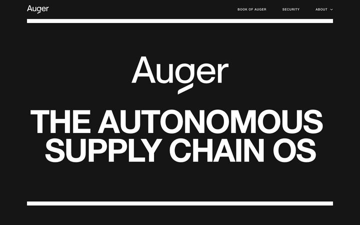 Landing page of Auger