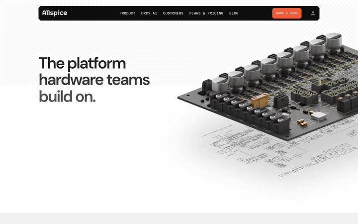 Landing page of AllSpice.io