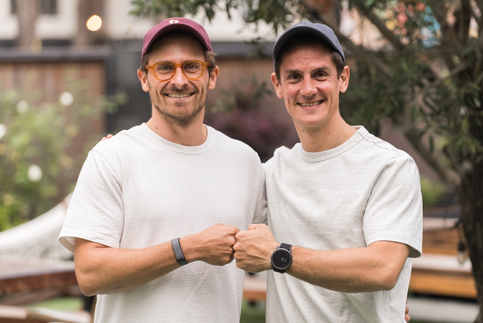 Gui Miara and Robin Choy, founders of Adside, in the Wefunder courtyard