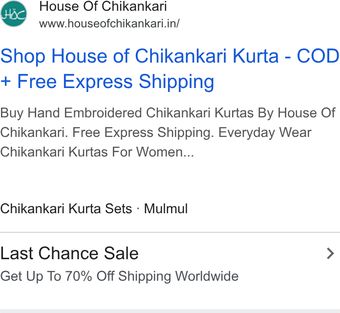 Ad by House of Chikankari